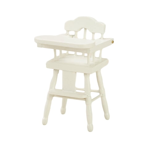 Bothyi - Silla Alta Para Muñeca Pequeña, Modelo De Juego, Trona En Miniatura Para Comedor, Color Blanco