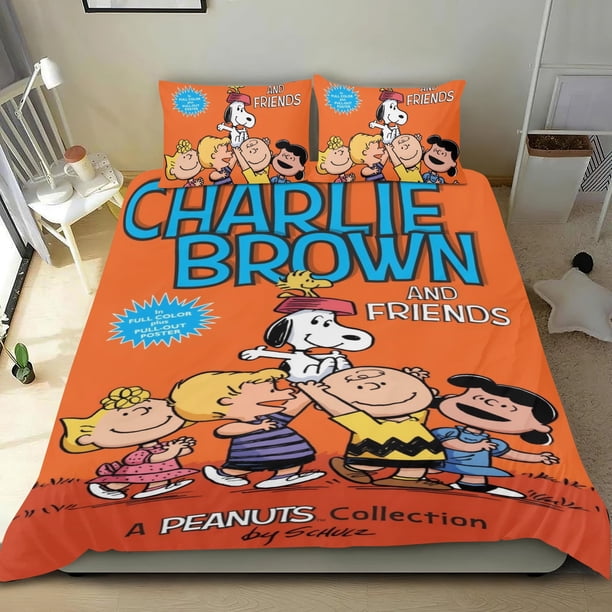 PEANUTS Conjunto de sábanas temático, trío de piezas, cómodo y amigable con la piel, diseño único, regalo de decoración para el hogar para familiares, amigos y fans,135X200cm