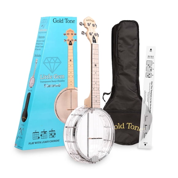 Ukelele Gold Tone Little Gem Ukes de 4 cuerdas, escala concierto