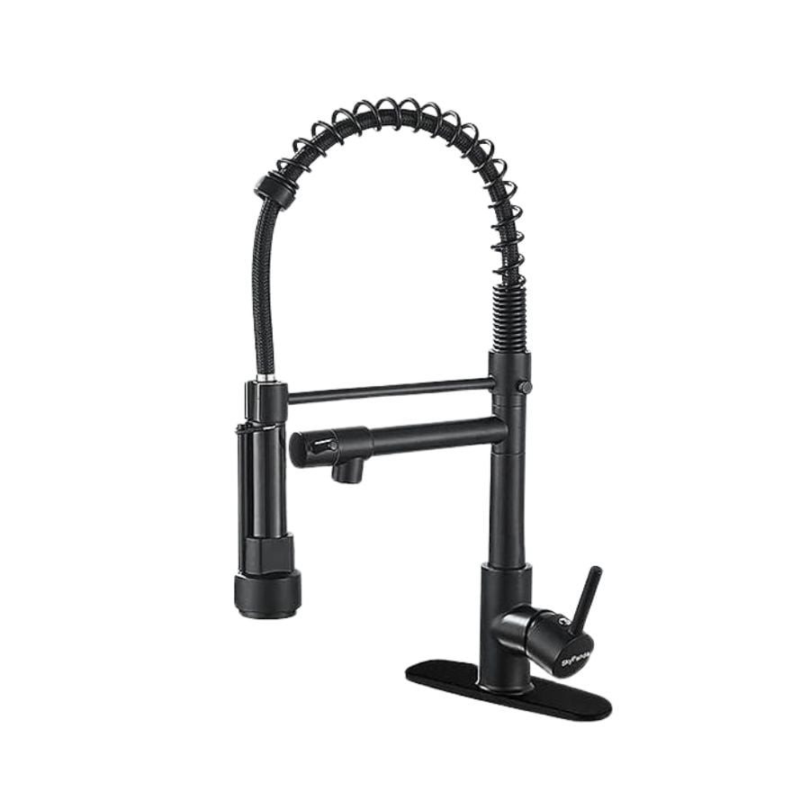 Click Ventas - Grifo Mezclador Llave Extraíble Dual Giratorio 2 Boquillas Negro