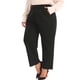 thumbnail image 4 of Agnes Orinda Pantalones Casuales de Negocios Rectos de Talla Grande para Mujer con Bolsillo 3X Negro para Escuela, Universidad, Trabajo de Oficina de Talle Alto, 4 of 6