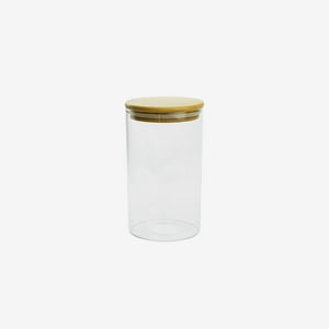 Decoexpress - Frasco Vidrio Tapa Madera 16 Cm