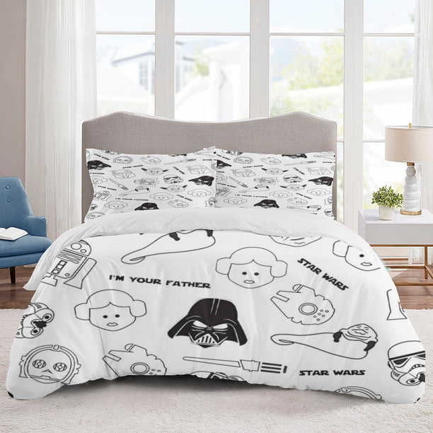 Star Wars Bedding Sets Cartoon Duvet Cover Lightweight 3 Piece Bet Sets for Kids Boys Girls