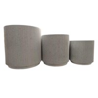 Auckland Outdoor - Macetero Cilíndrico Texturizado Blanco Pack 3 Unidades