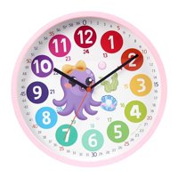 Bothyi - Reloj De Pared Para Niños Relojes Analógicos Reloj De Enseñanza Para La Escuela Aula Hogar Pulpo