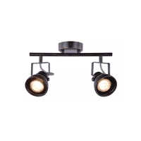 Genérico - Barra 2 Luces Gu10 Cazo Pátina Color Negro