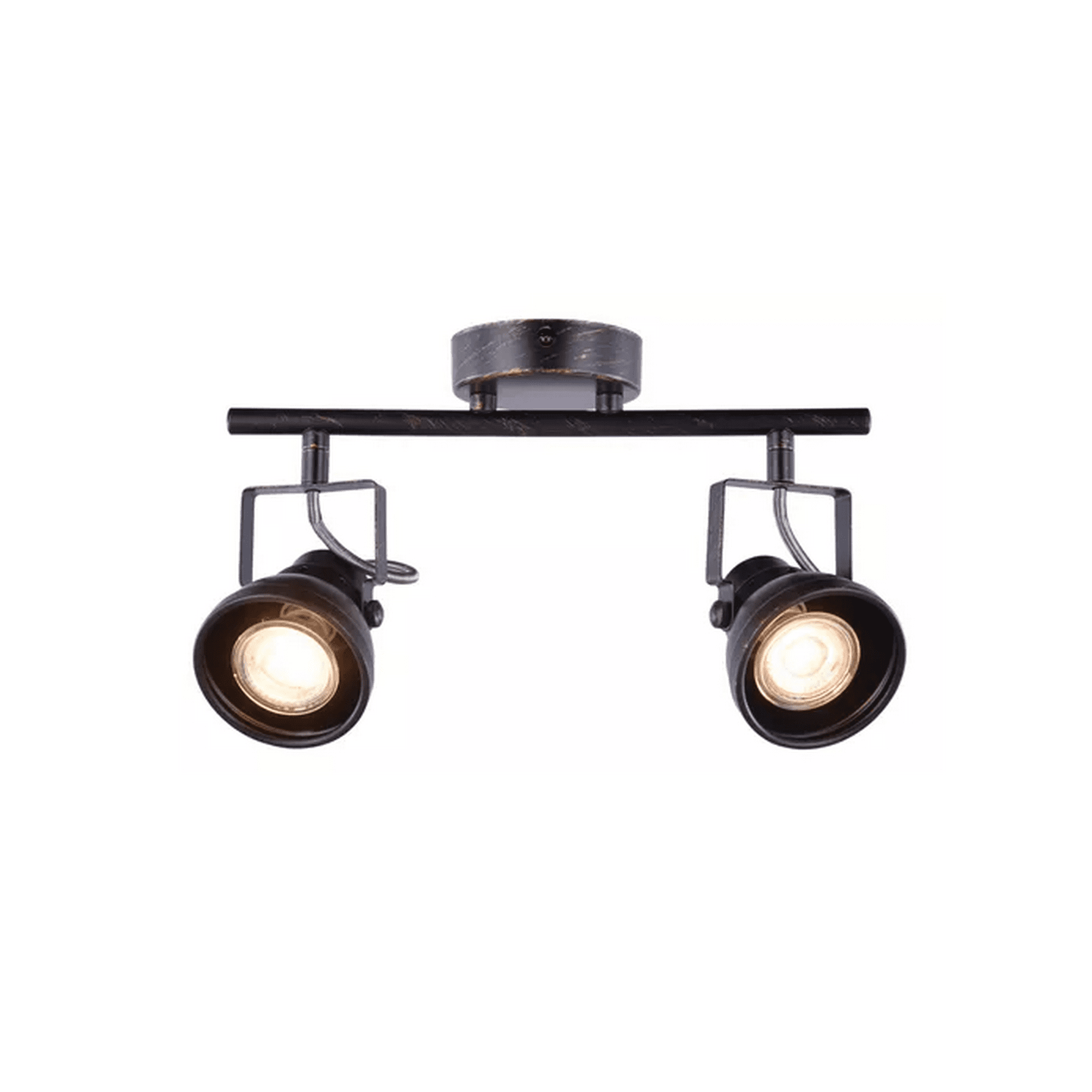 Genérico - Barra 2 Luces Gu10 Cazo Pátina Color Negro