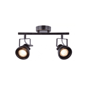 Genérico - Barra 2 Luces Gu10 Cazo Pátina Color Negro