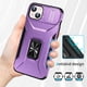 thumbnail image 3 of Funda Armada para iPhone 14 Plus con Tapa Deslizante y Soporte Magnético Giratorio Morado, 3 of 5