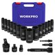thumbnail image 1 of Juego de enchufes WORKPRO, 20 unidades, 1/2 pulgada, Deep Impact, 6 puntos, 1 of 8