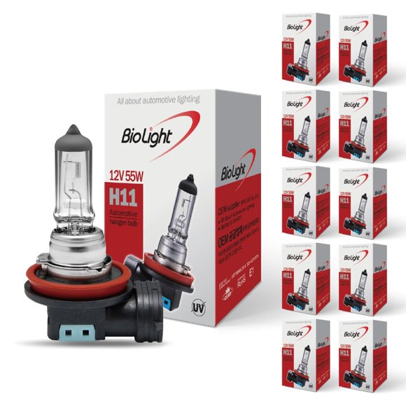 Bombilla de Faro BIOLIGHT KM H11 12V 55W 3200K Pack de 10