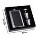 thumbnail image 2 of Set de regalo de petaca, petacas para licor para hombres con funda de cuero negro, 2 of 5