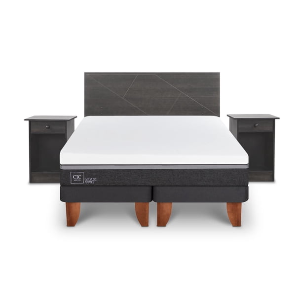 Cama Europea Europea Ortopedic Advance King Set Villarrica Gris King Base Dividida