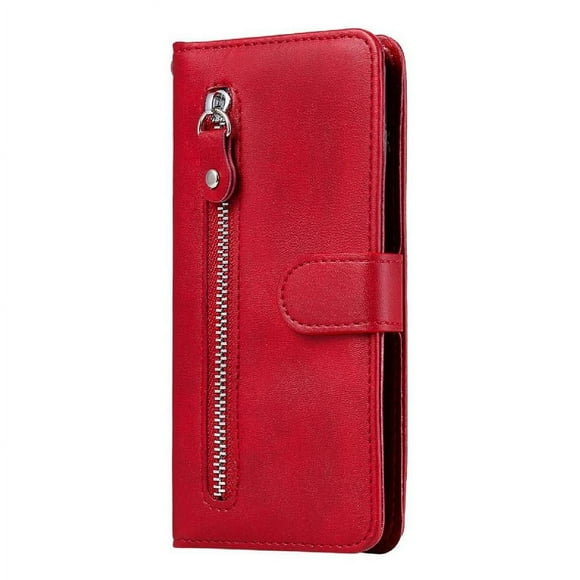 Funda con Cremallera para OPPO Reno 8 Pro Plus 5G, Carcasa Cartera de Cuero PU con Soporte y Tarjetero