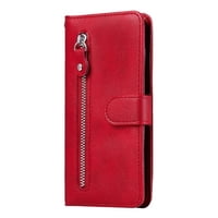 Gangxun - Funda Con Cremallera Para Iphone 12 Pro Max, Carcasa Cartera De Cuero Pu Con Soporte Y Tarjetero