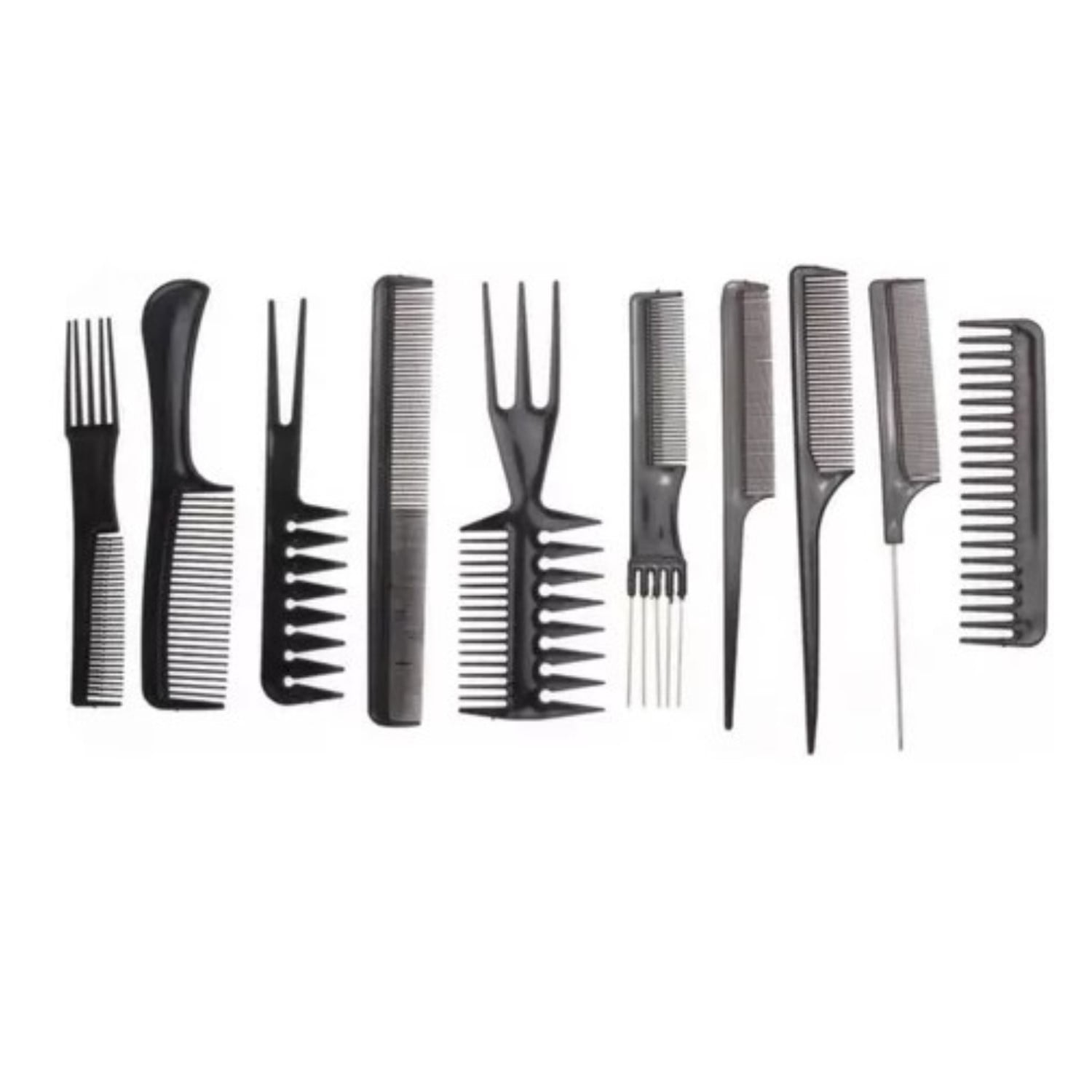 Citohome - Peines Para Cabello Peluquería - Barbería 10 Variedades Color Negro
