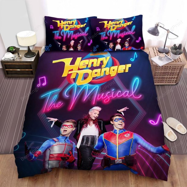Henry Danger Movie Poster Quilt Duvet Cover Set Home Textiles Children 3-Piece Bedding Set