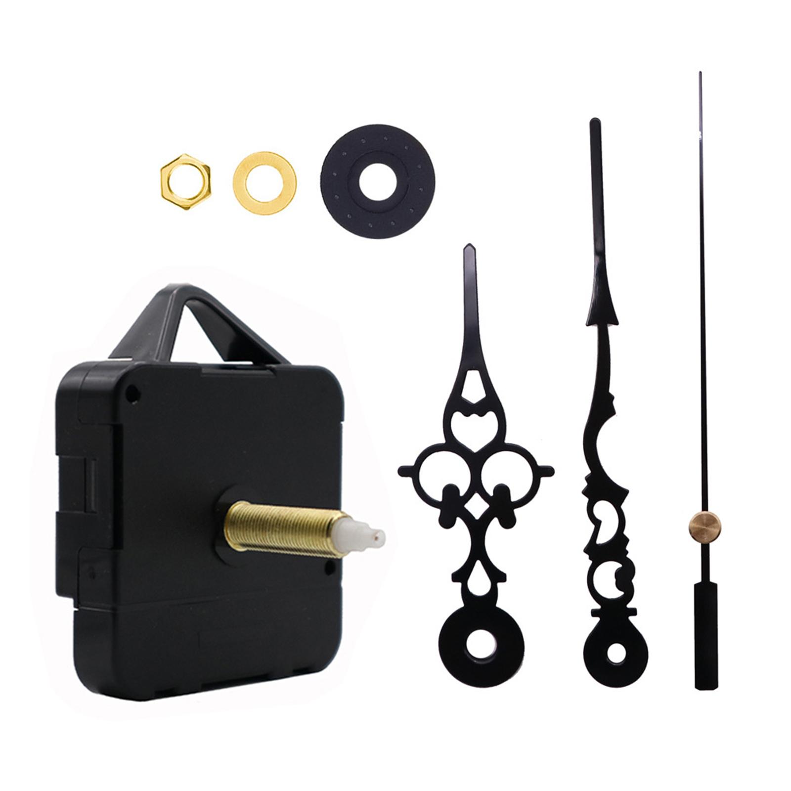 Magideal - Mecanismo De Movimiento De Reloj De Pared Diy De Primera Calidad, Barrido Silencioso Con Batería De 3 Manos Para Grosor De Dial De 15-21Mm, Cocina, Re , Flor Negra 56X56X16Mm