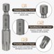 thumbnail image 5 of Uxcell 5 piezas Punta de Destornillador de Cabeza Torx T50 Vástago Hexagonal 1/4" 2" (50mm) Largo Magnético Sin Agujero Punta Estrella de 6 Puntos, 5 of 7