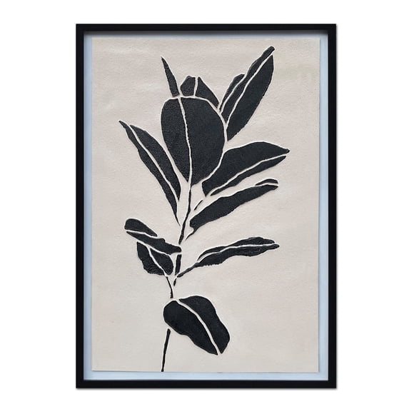Cuadro Decorativo Pintado a Mano Sombra Botánica II 50x70