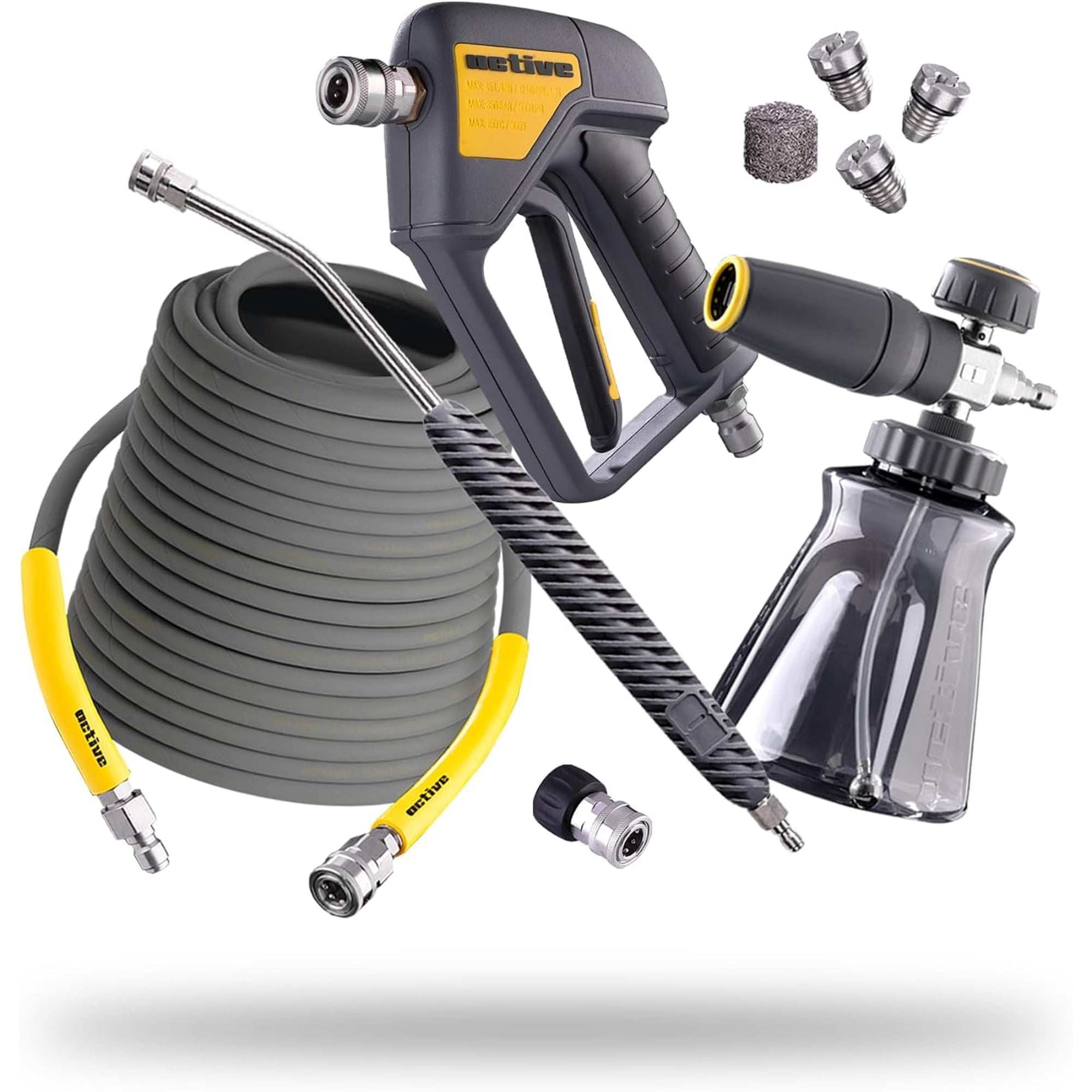 Kit De Accesorios Para Hidrolavadora Active, Manguera De 15 M Y Generador De Espuma