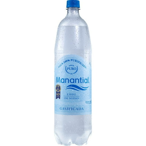 Agua Botella Purificada Con Gas, 1,5 L