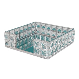 Magideal - Bandeja De Espejo, Bandeja De Tocador, Bandeja De Baño, Organizador De Joyas, Bandeja Para Servir, Bandeja De Perfume Para Revistas, Pequeños Adornos, Plata