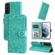 thumbnail image 3 of Funda tipo cartera FOXDOCK para Samsung Galaxy S21 Plus , diseño girasol en relieve, cuero PU, cierre magnético, soporte y tarjetero, 3 of 5