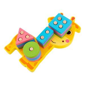Bothyi - Forma Geométrica De Madera Bloques De Construcción A Juego Color Aprendizaje Cognitivo Juguetes Jirafa