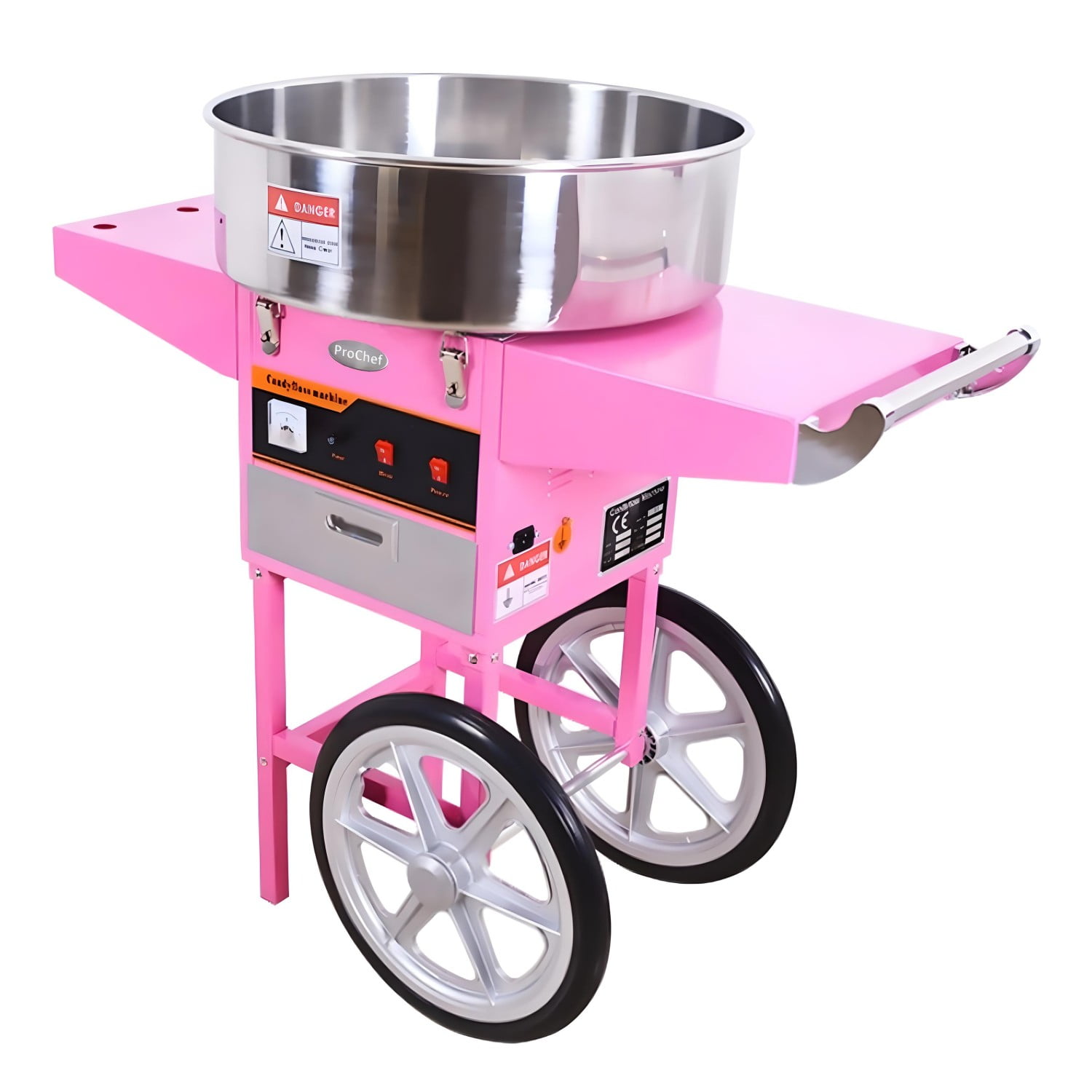 Prochef - Maquina Algodonera De Algodon De Azucar Con Carro