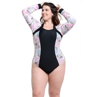 Samia - Traje De Baño Deportivo Manga Larga Lila Xl