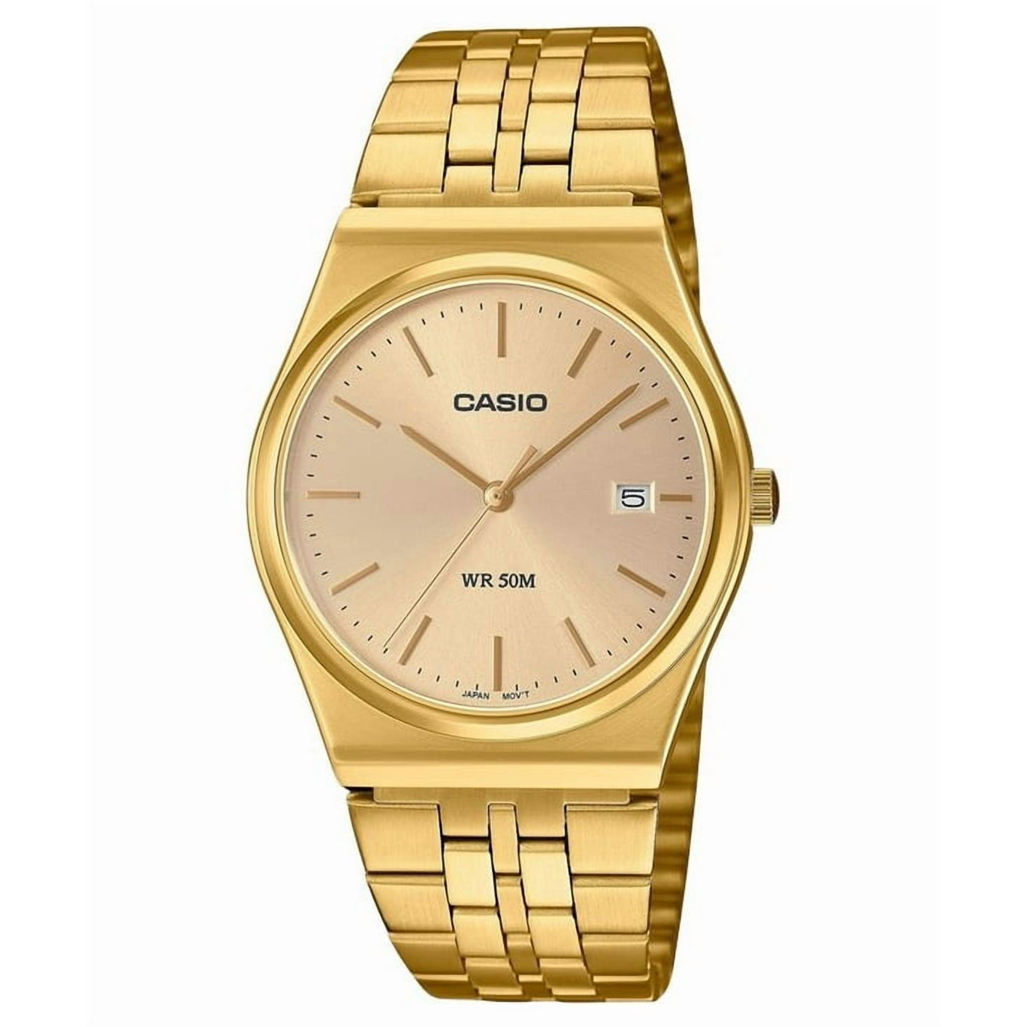 Casio - Reloj Standard Análogo Tono Dorado Acero Inoxidable Esfera Dorada Cuarzo Mtp-b145g-9av Unisex