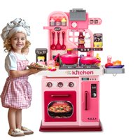 Juego De Cocina Para Niños Zaddgiuuy, 53 Unidades, Con Luces Y Sonidos, Color Rosa