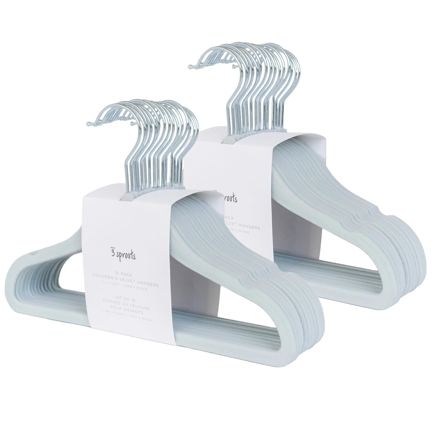 3 Sprouts - Baby Hangers De Terciopelo Antideslizante Para Bebés Paquete De 30 Unidades Color Azul
