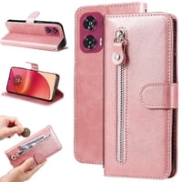 Gangxun - Funda Con Cremallera Para Motorola Edge 50 Fusion, Carcasa Cartera De Cuero Pu Con Soporte Y Tarjetero