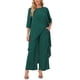 thumbnail image 2 of INSPIRE CHIC Conjunto de 2 Piezas de Chiffón para Mujer de Halloween, Blusa con Volantes y Pantalones de Pierna Ancha, Traje Formal para Boda, Verde Oscuro S, 2 of 6