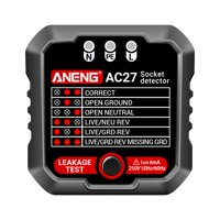Ioensy - Probador De Salida Cableado Circuito Polaridad Detector De Voltaje Verificador Probador De Zócalo Negro