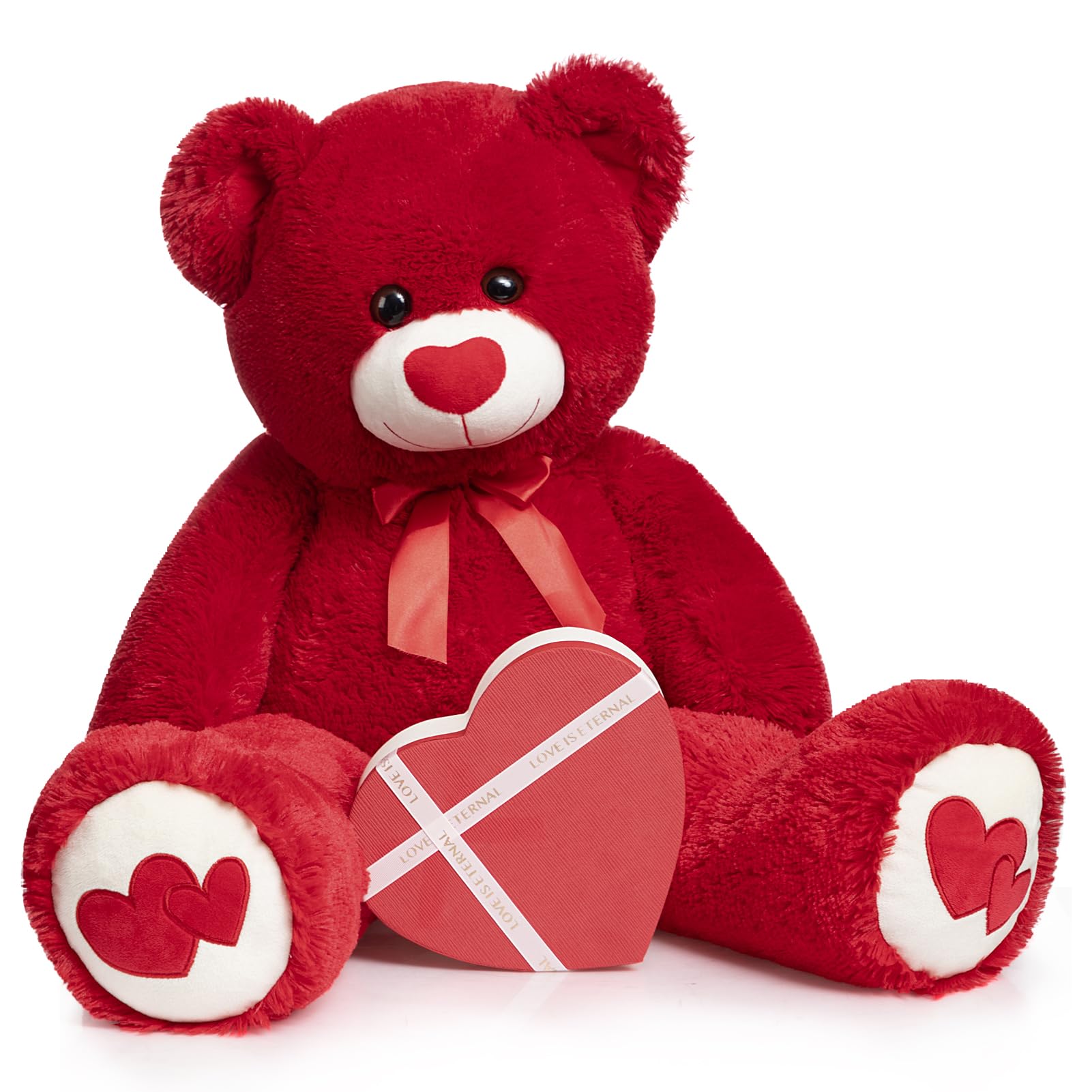 Peluche Con Forma De Oso De Peluche Hollyhome, 90 Cm, Con Corazón Rojo