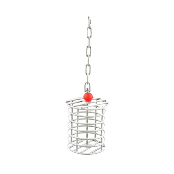 Comedero de juguete para aves A&E Cage Co. grande, redondo, color platino
