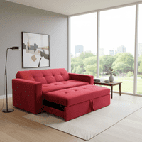 Muebles New - Sofa Cama Novus Tres Posiciones Rojo Felpa