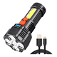 thumbnail image 1 of Linterna Led Recargable Camping 4 Frecuencias Cable Usb Color de la linterna Negro Color de la luz Blanca, 1 of 3