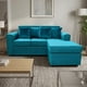 thumbnail image 2 of Sofa secional L intercabiable turquesa felpa, 2 of 2