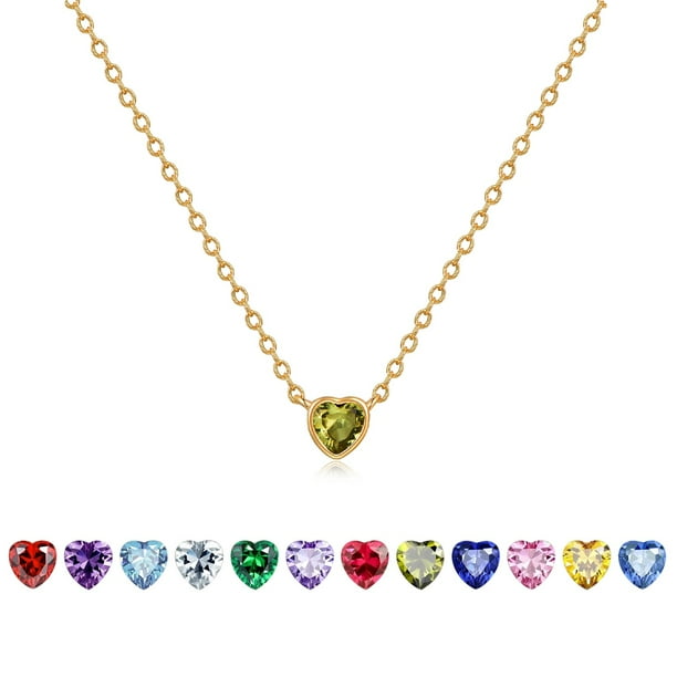 Collar HESHPAWS S925 Sterling Silver Corazón con Caja de Regalo