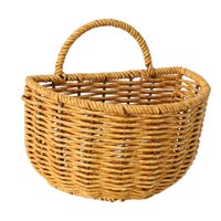 Bothyi - Cesta De Almacenamiento Tejida En Forma De Semicírculo Para Colgar En La Pared, Para Armario De Sala De Estar, Grande, 16 Cm X 11 Cm X 15 Cm