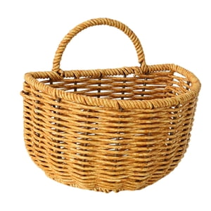 Bothyi - Cesta De Almacenamiento Tejida En Forma De Semicírculo Para Colgar En La Pared, Para Armario De Sala De Estar, Grande, 16 Cm X 11 Cm X 15 Cm