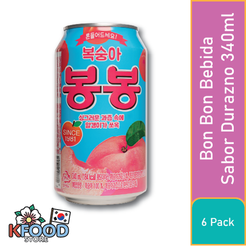Haitai - Bebida Coreana - Bong Bong Durazno (Pack 24 Unidades)