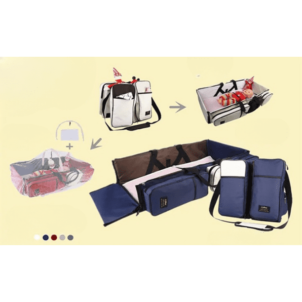 Mochila 3en1 Bolso Pañalera Cuna Mudador Portatil Bebe Lau Lider