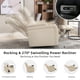 thumbnail image 2 of 270 Degree Swivel PU Leather Power Recliner Individual Seat Home Theater Recliner with Tray Table, Phone Holder, Cup Holder, USB Port, Hidden Arm Storage for Living Room(Old SKU SG001190AAA), White, 2 of 3