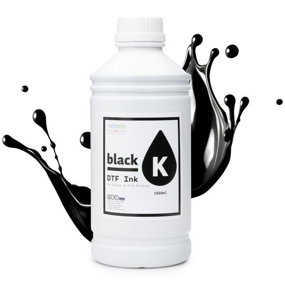 Botella de Tinta DTF CISinks Negra 1000 ml para Recarga