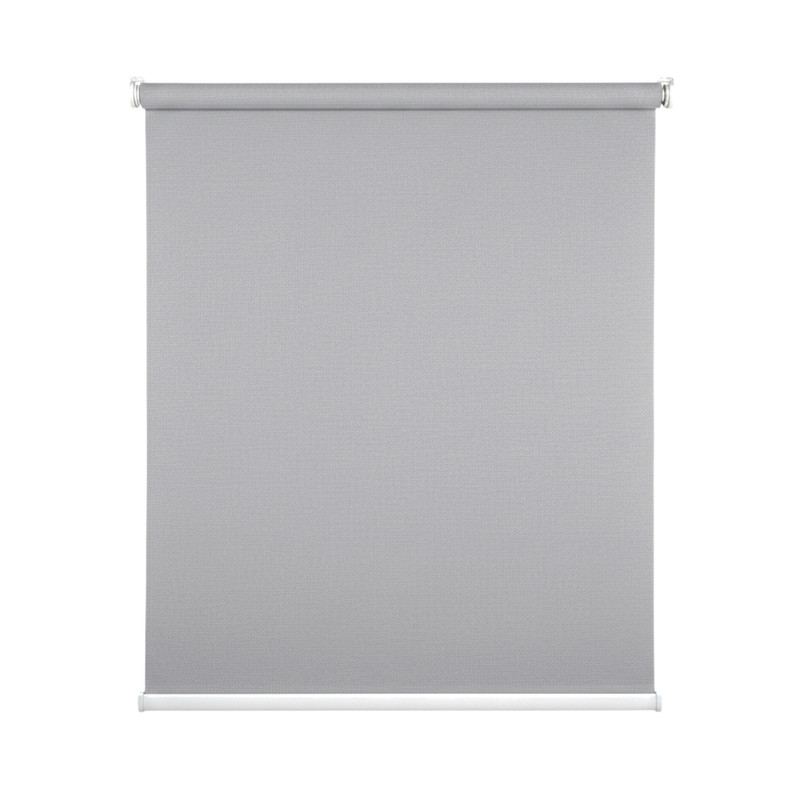 Cortina Roller Blackout 1 Paño 60 X 240 Cm Sin Cenefa Gris Claro Lino Guiza